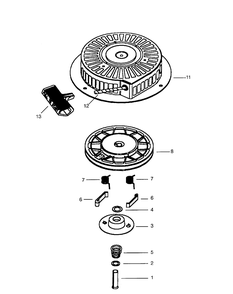 Engine Recoil Starter 590733 Diagram and Parts List for 530SWE (31AH5SLH710)(2005) Cub Cadet Snow Blower